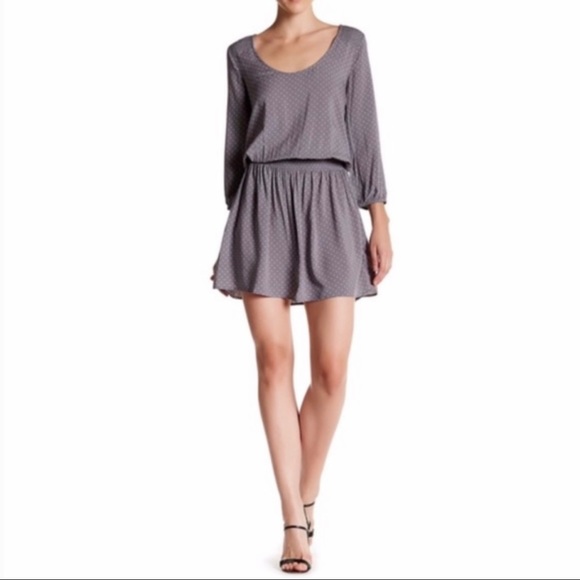 Soft Joie Zandi Star Moon Print Scoop Neck Drop Waist Mini Dress Gray Size XS - Picture 1 of 11